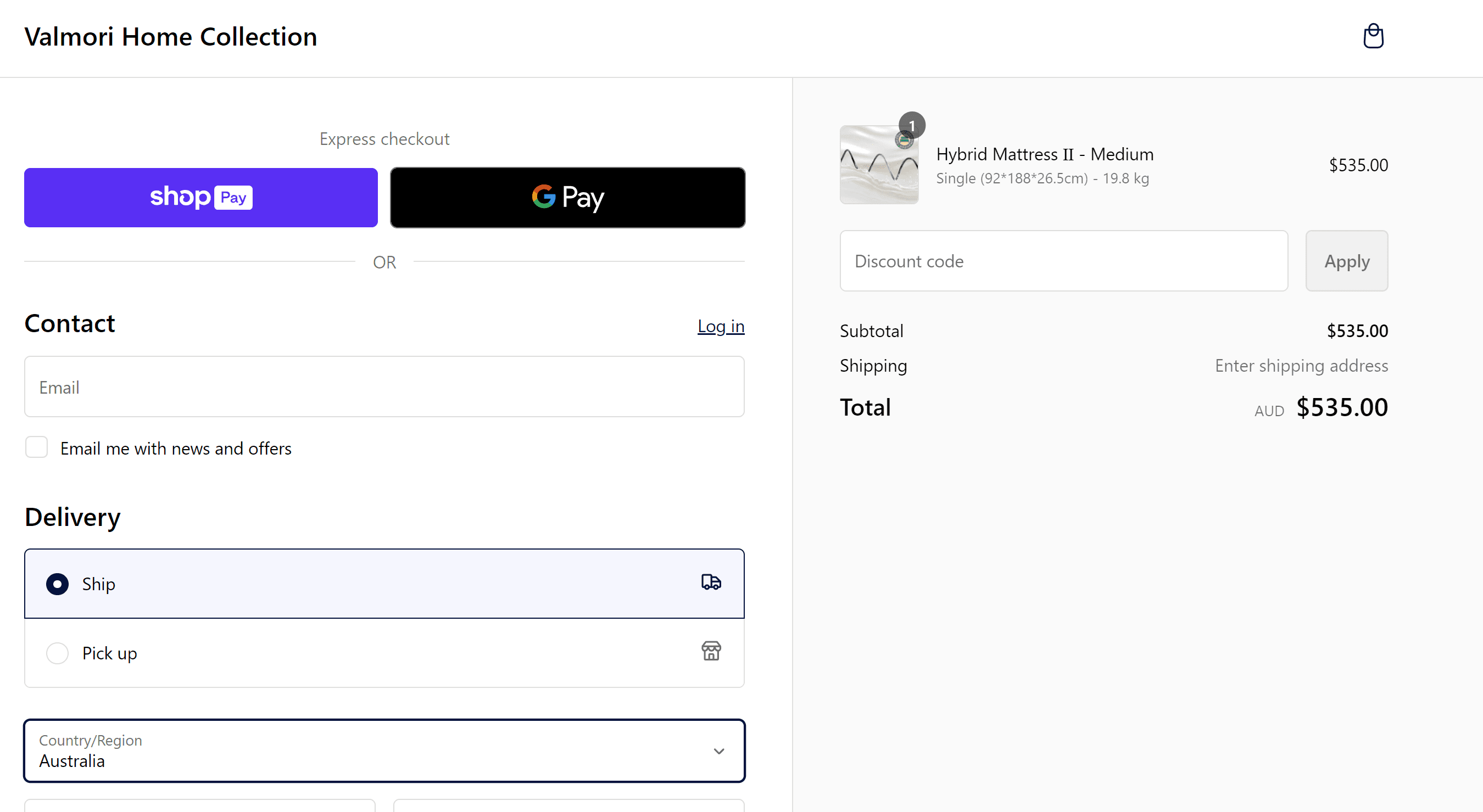 How to apply Valmori AU coupon code